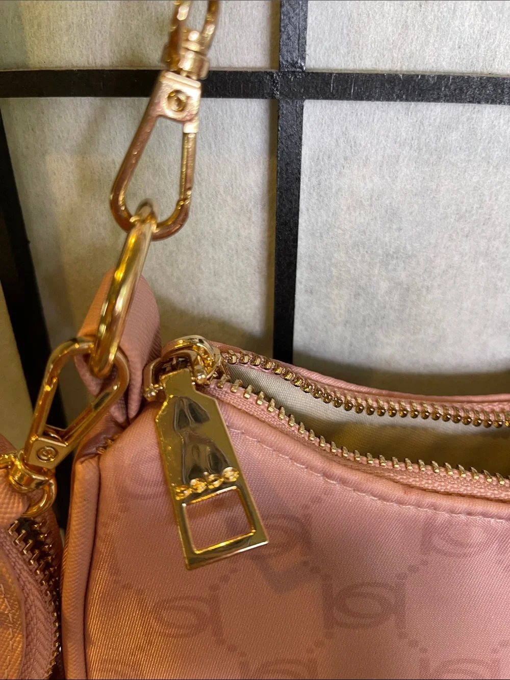 bebe  Blush Pink Chain-Handle Shoulder Bag with Coin Pouch